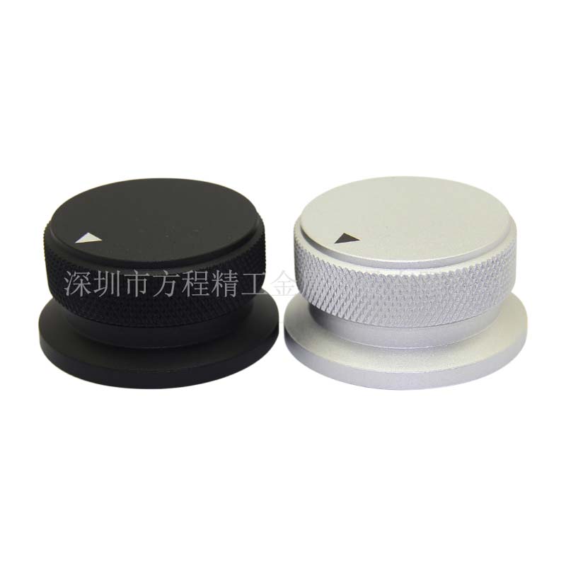 全鋁旋鈕全鋁滾花帽型旋鈕 噴砂 內(nèi)孔直徑6mm 側(cè)面鎖螺絲固定